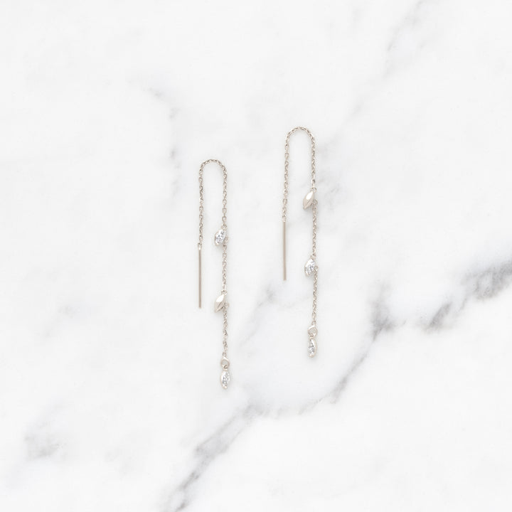 Weeping Willow Three Leaf Earrings