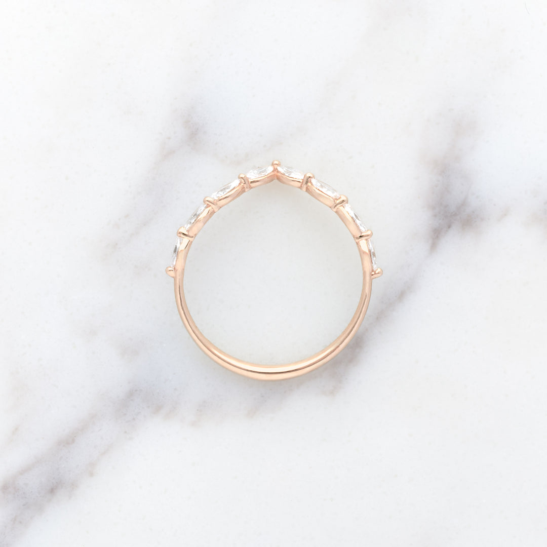 Petite Marquise Dewdrop Chevron Diamond Band