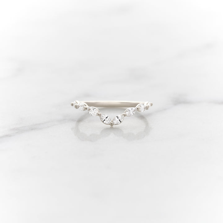 Petite Marquise Dewdrop Chevron Diamond Band