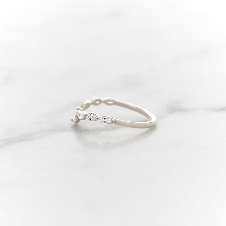 Petite Marquise Dewdrop Chevron Diamond Band