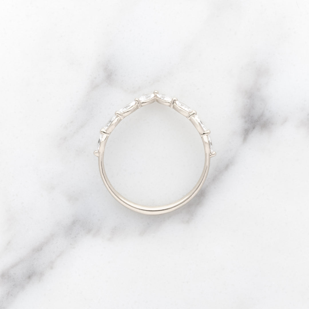 Petite Marquise Dewdrop Chevron Diamond Band