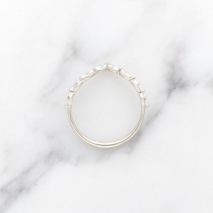Petite Marquise Dewdrop Chevron Diamond Band