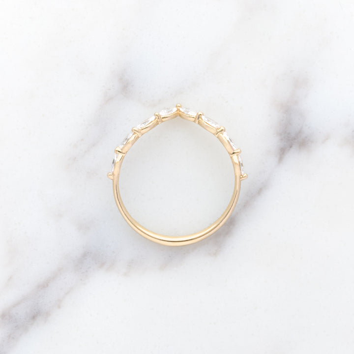 Petite Marquise Dewdrop Chevron Diamond Band