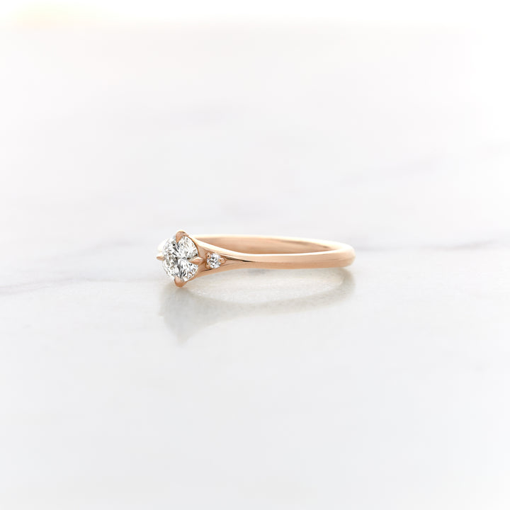 Petite Orchid Round Three Stone Ring