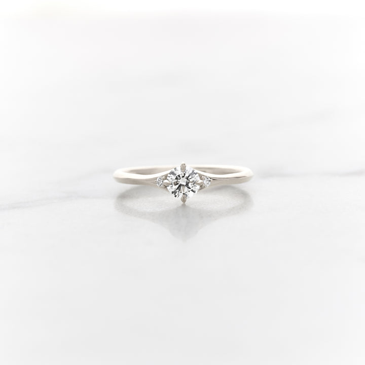 Petite Orchid Round Three Stone Ring