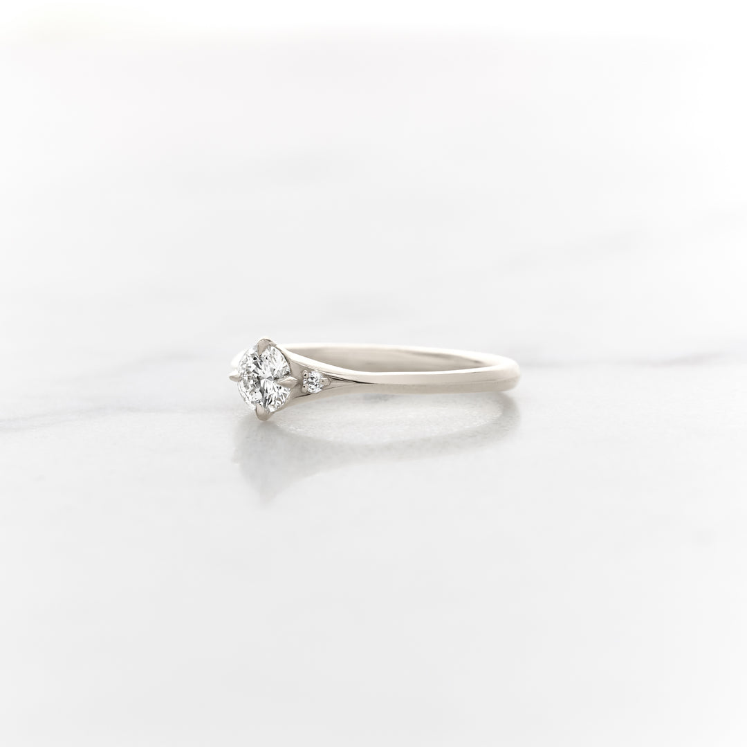 Petite Orchid Round Three Stone Ring