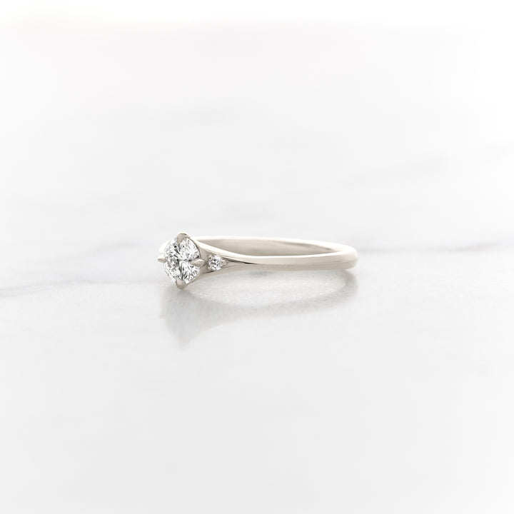 Petite Orchid Round Three Stone Ring
