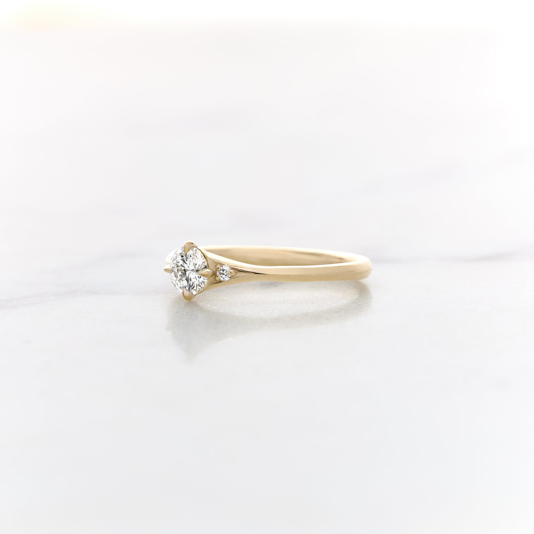 Petite Orchid Round Three Stone Ring