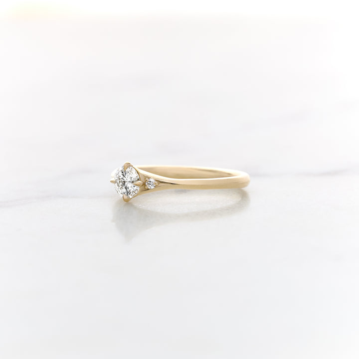 Petite Orchid Round Three Stone Ring