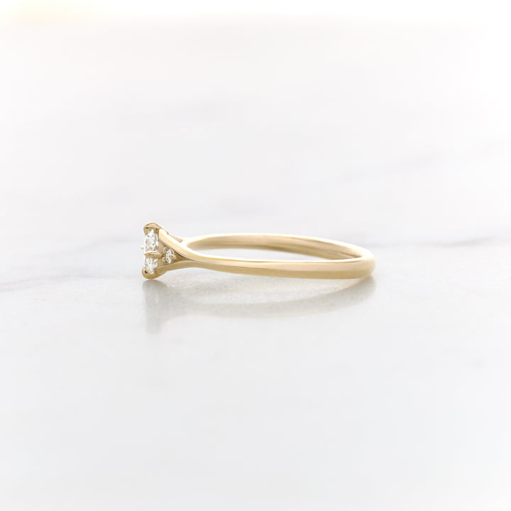 Petite Orchid Round Three Stone Ring