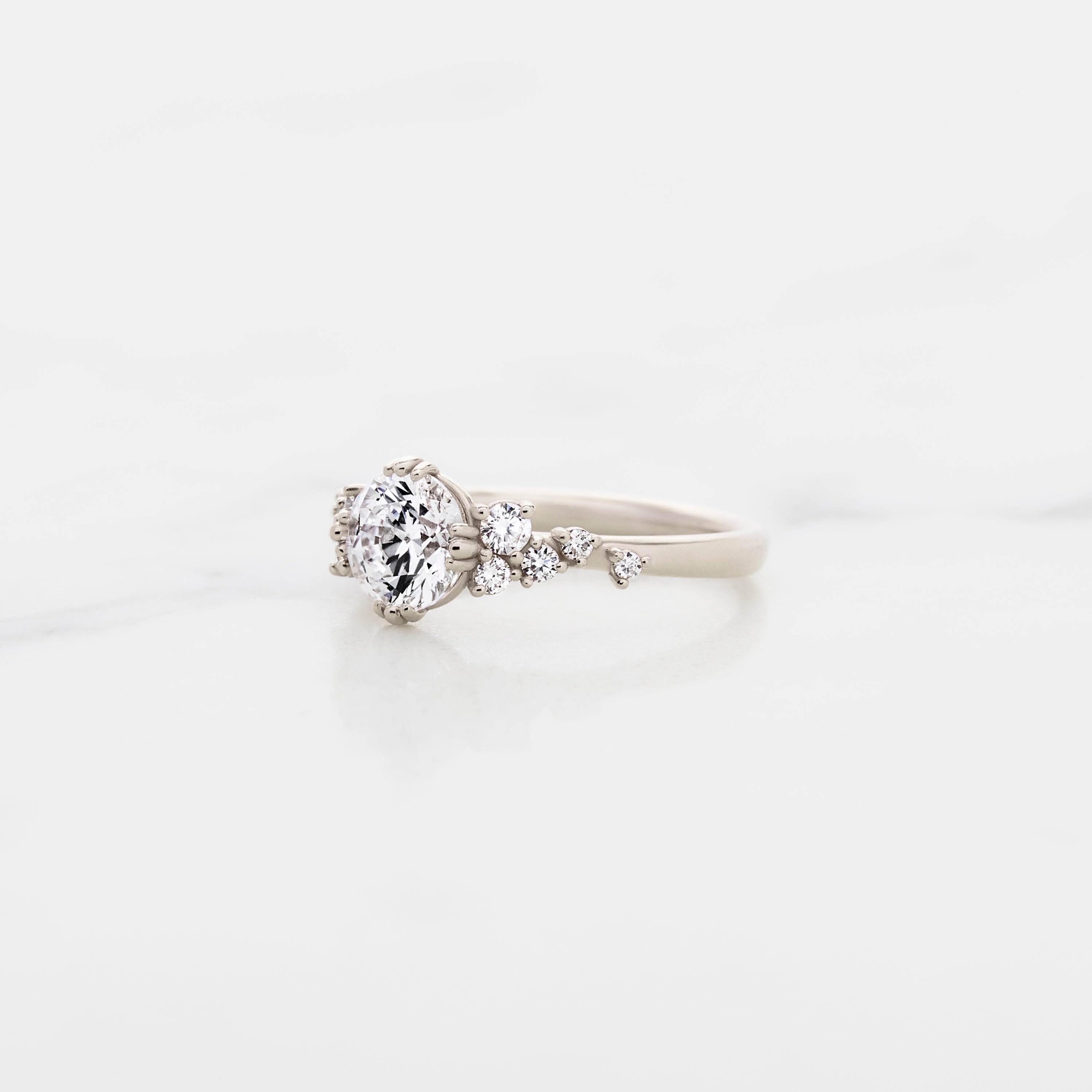 Lupine Round Side Cluster Ring – Jenni Stuart Fine Jewelry