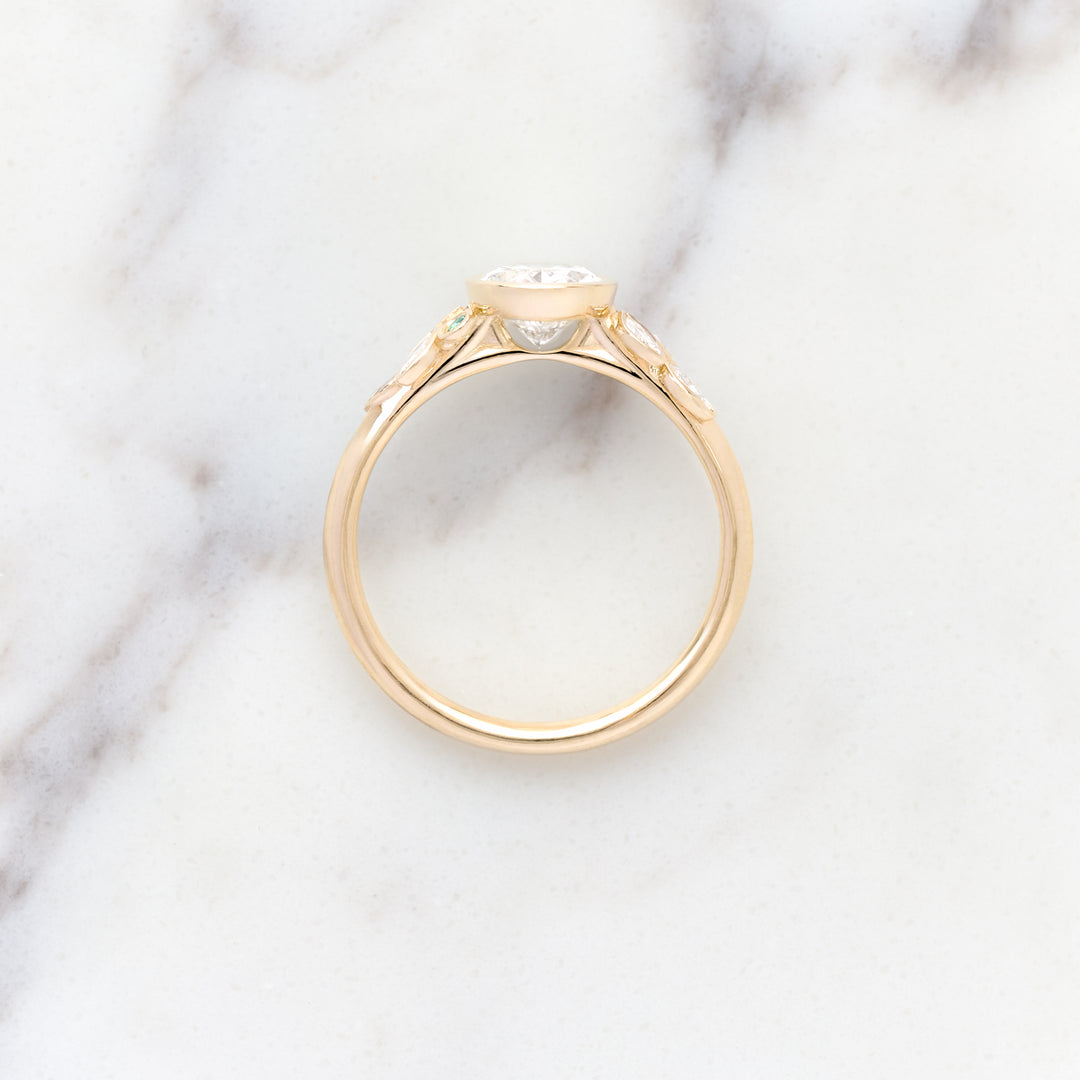 Bezel Set Leaves with Birthstones
