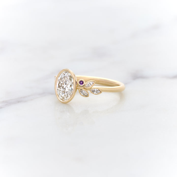 Bezel Set Leaves with Birthstones