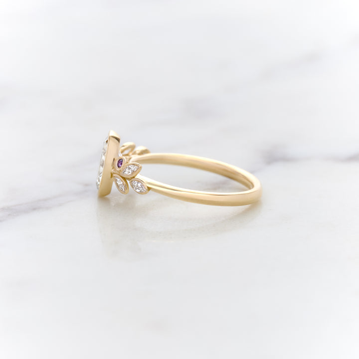 Bezel Set Leaves with Birthstones