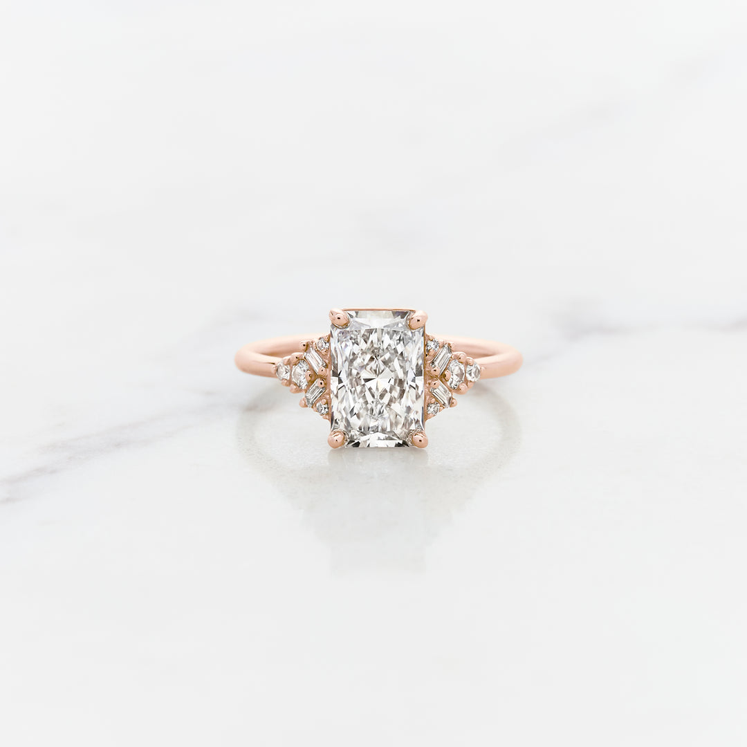 Foxglove Radiant Cut Side Cluster Ring