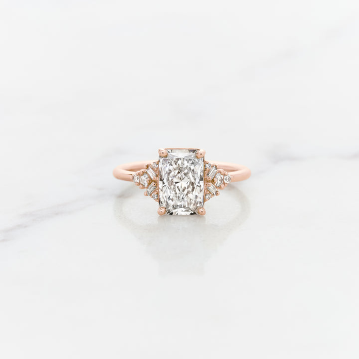 Foxglove Radiant Cut Side Cluster Ring