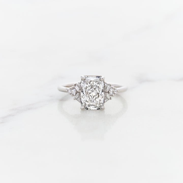 Foxglove Radiant Cut Side Cluster Ring