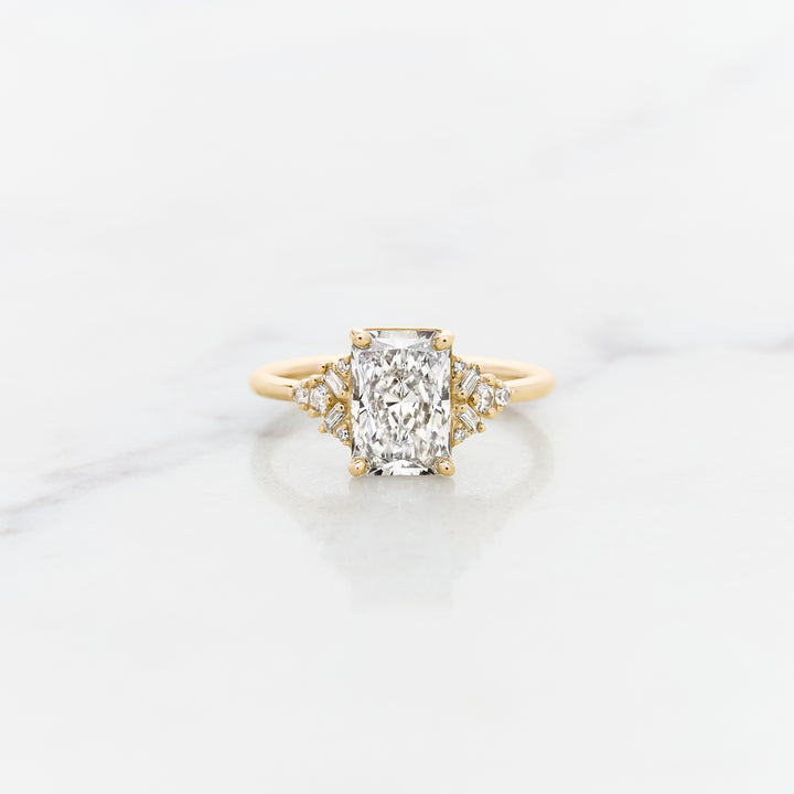 Foxglove Radiant Cut Side Cluster Ring