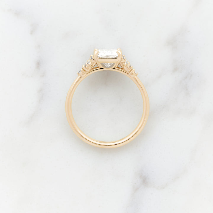 Foxglove Radiant Cut Side Cluster Ring