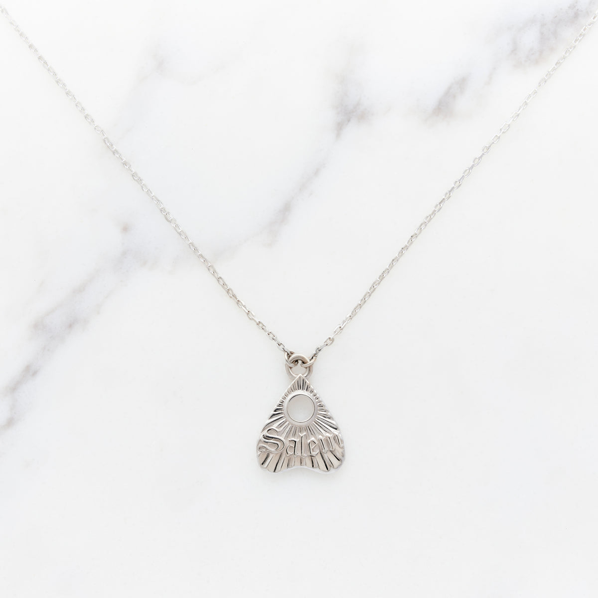 Sterling Silver or Brass Salem Planchette Necklace
