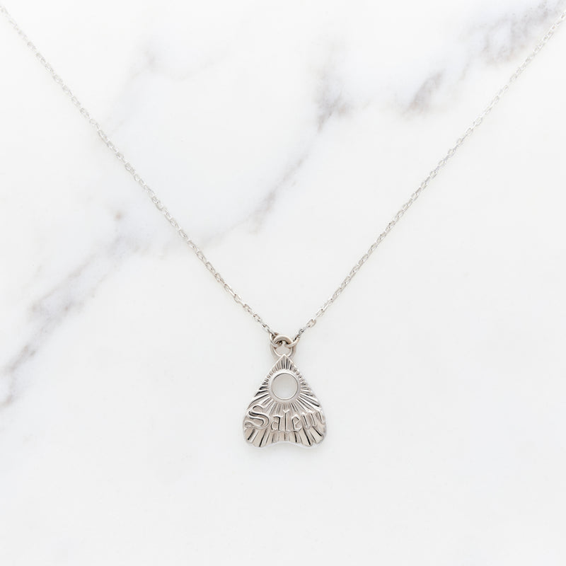 Sterling Silver or Brass Salem Planchette Necklace