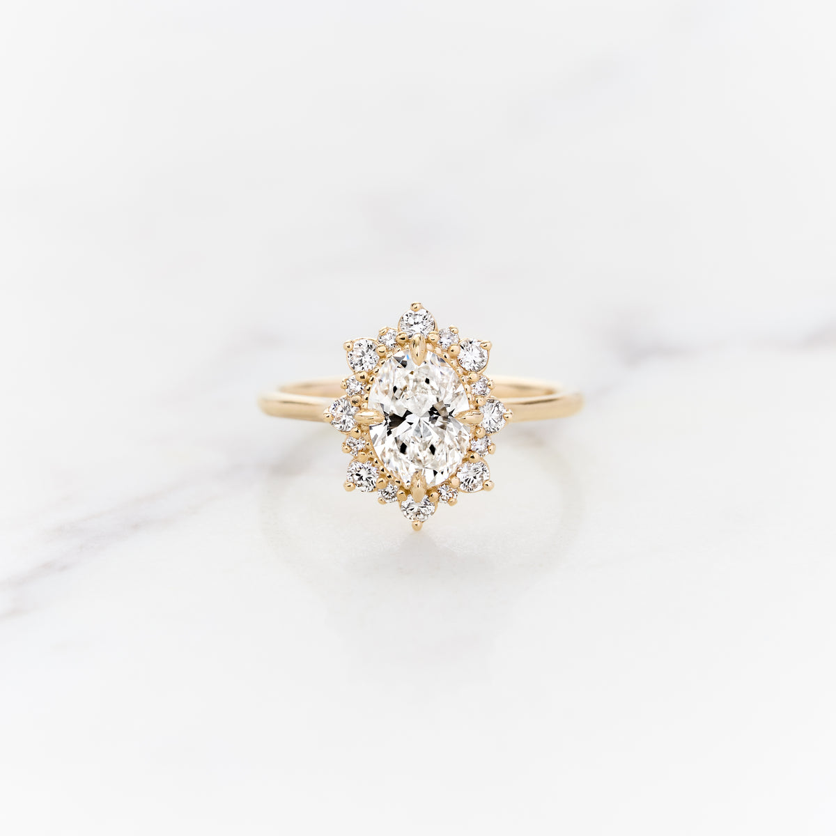 1.05ct Oval Lab Grown Diamond Violet Halo Ring