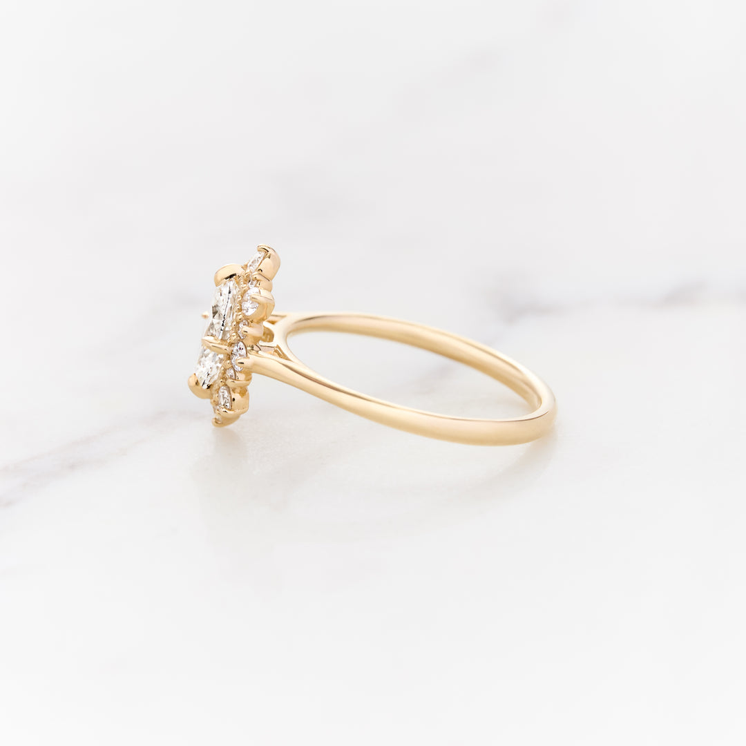 Violet Oval Halo Ring