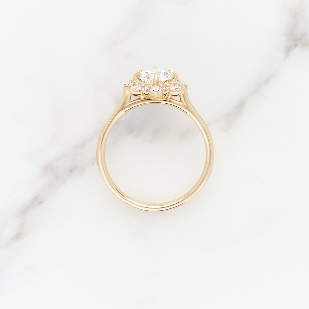 Violet Oval Halo Ring