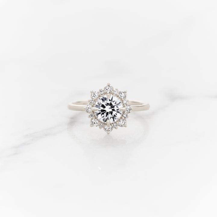Violet Round Halo Ring