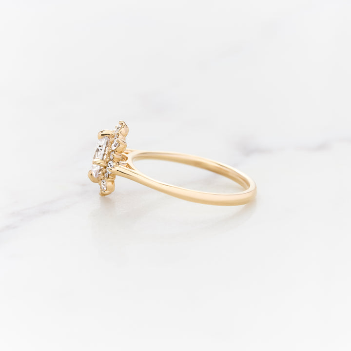 Violet Round Halo Ring