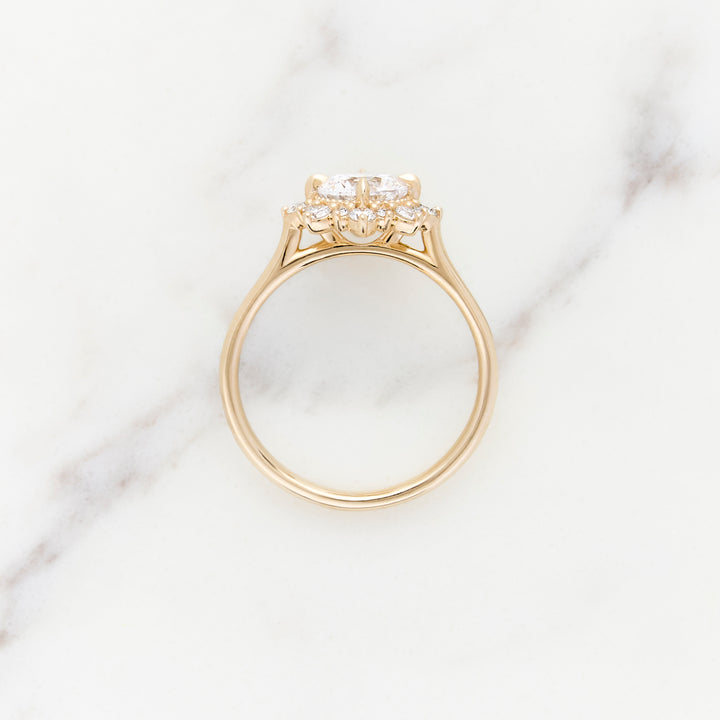 Violet Round Halo Ring