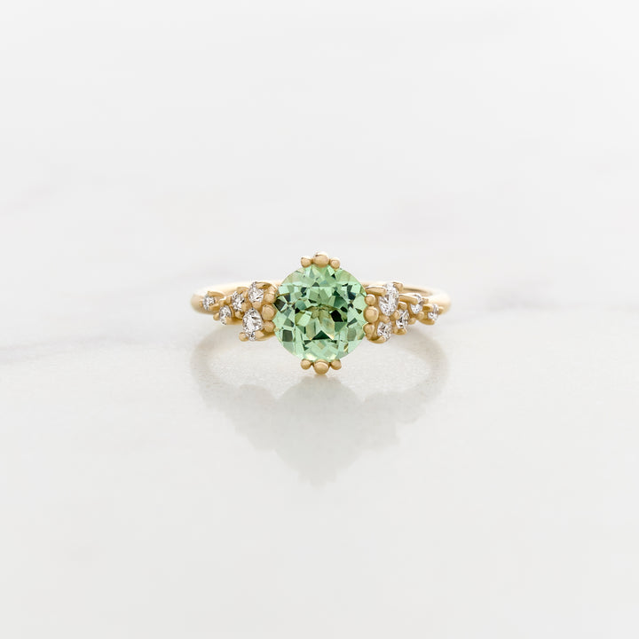 Mint Sapphire in Lupine Ring