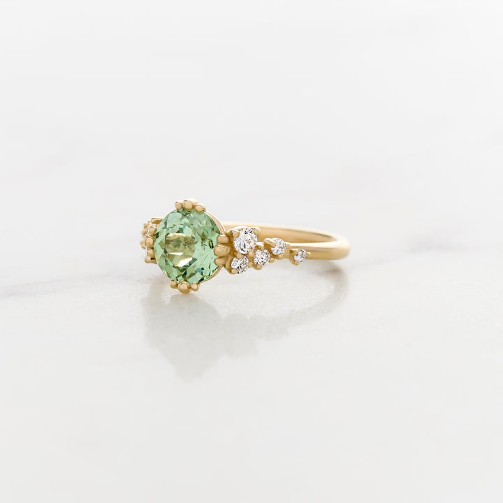 Mint Sapphire in Lupine Ring
