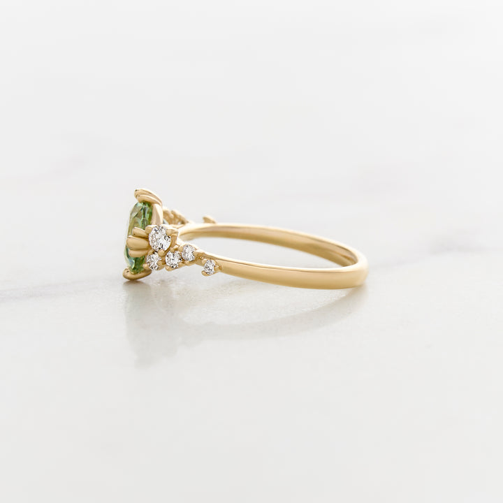 Mint Sapphire in Lupine Ring