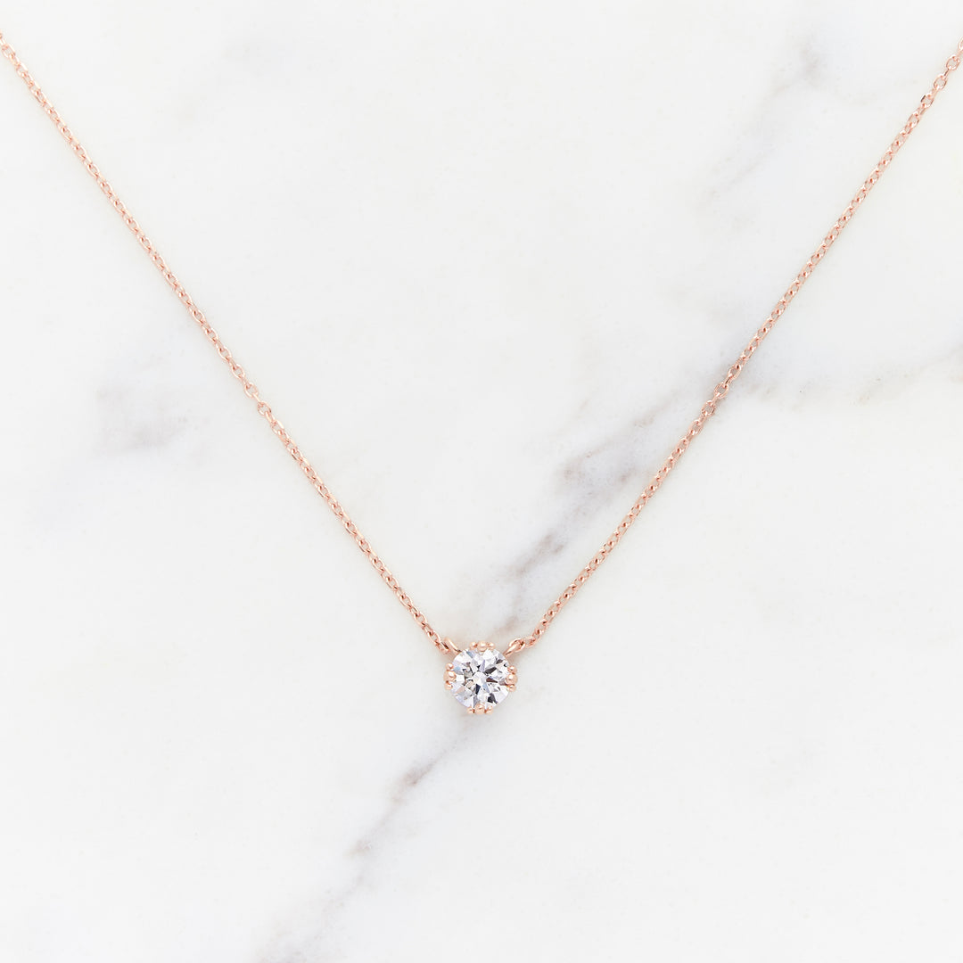 Round Lab Grown Diamond Solitaire Necklace