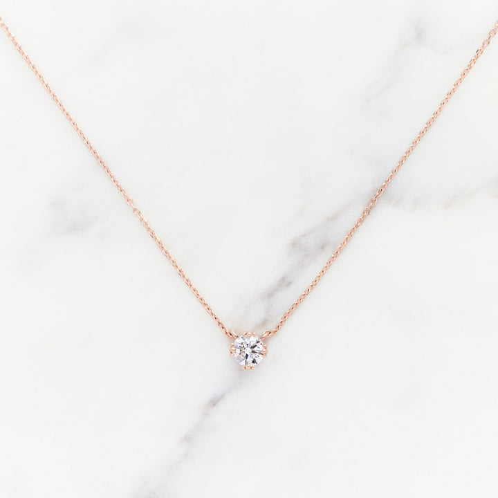 Round Lab Grown Diamond Solitaire Necklace