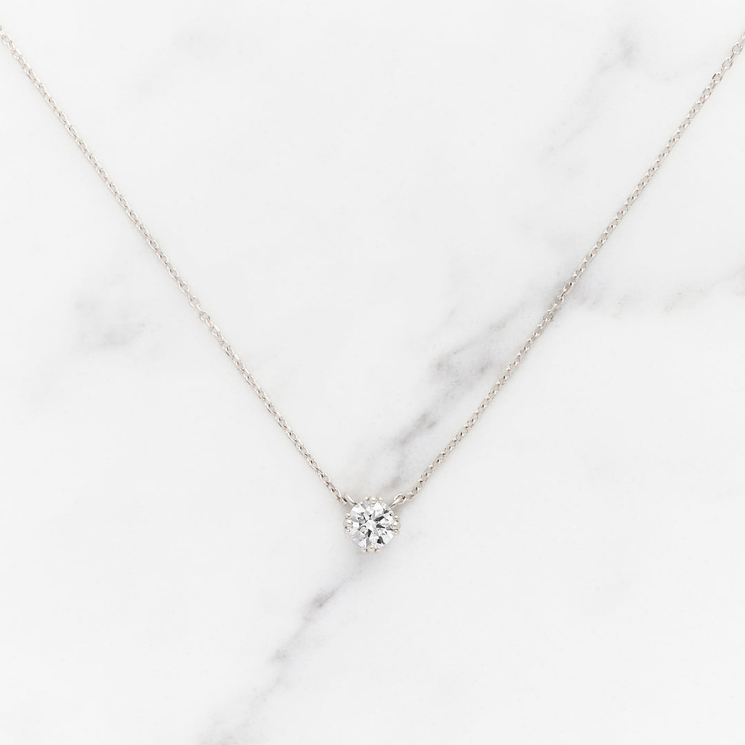 Round Lab Grown Diamond Solitaire Necklace