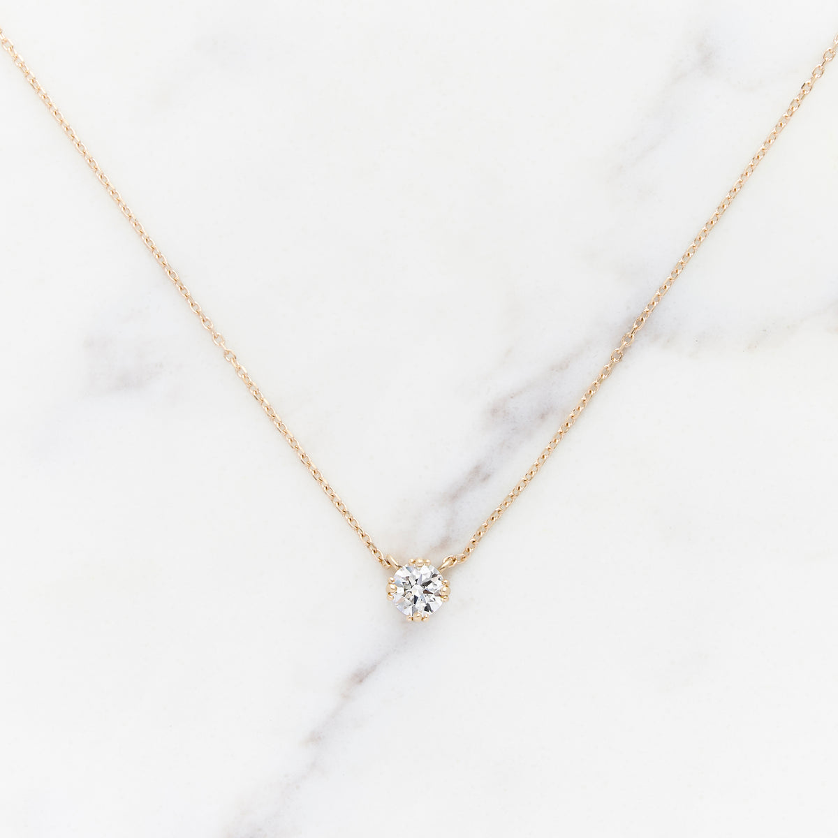Round Lab Grown Diamond Solitaire Necklace