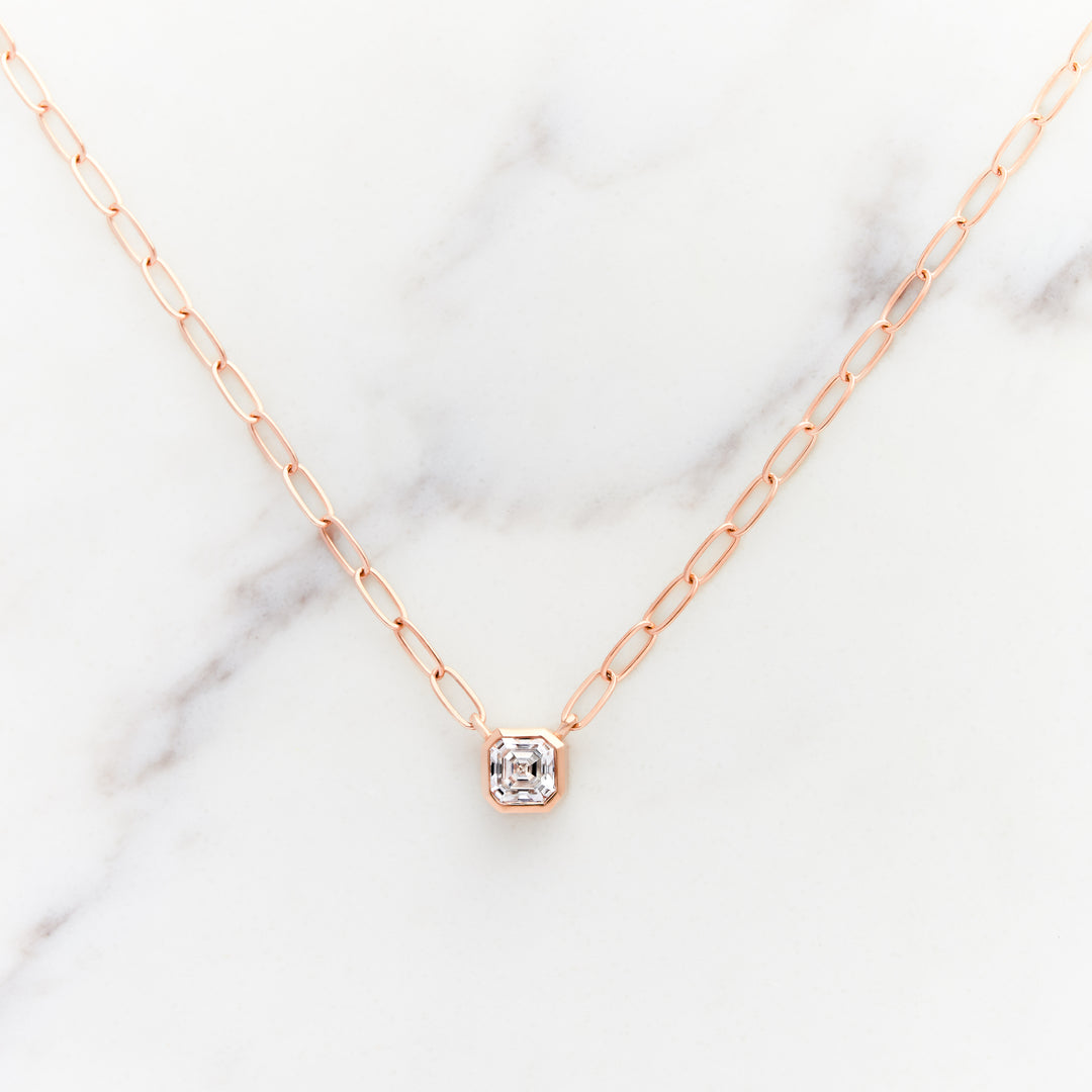Asscher Cut Moissanite Necklace