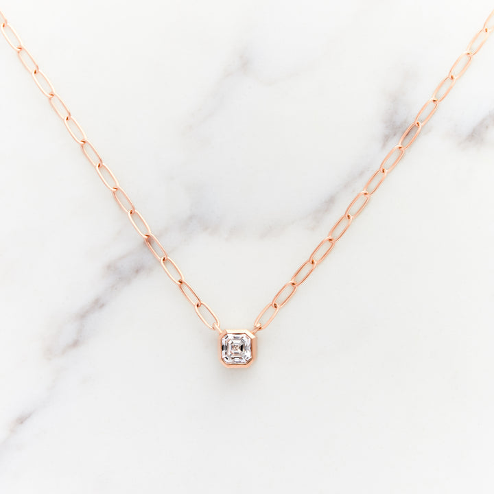 Asscher Cut Moissanite Necklace