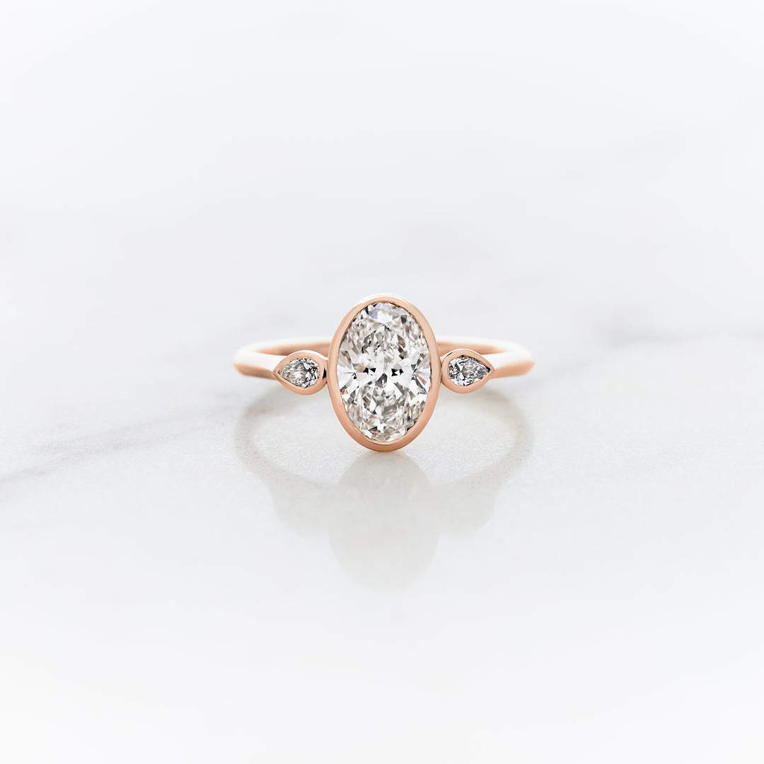 Posey Oval Side Stone Ring