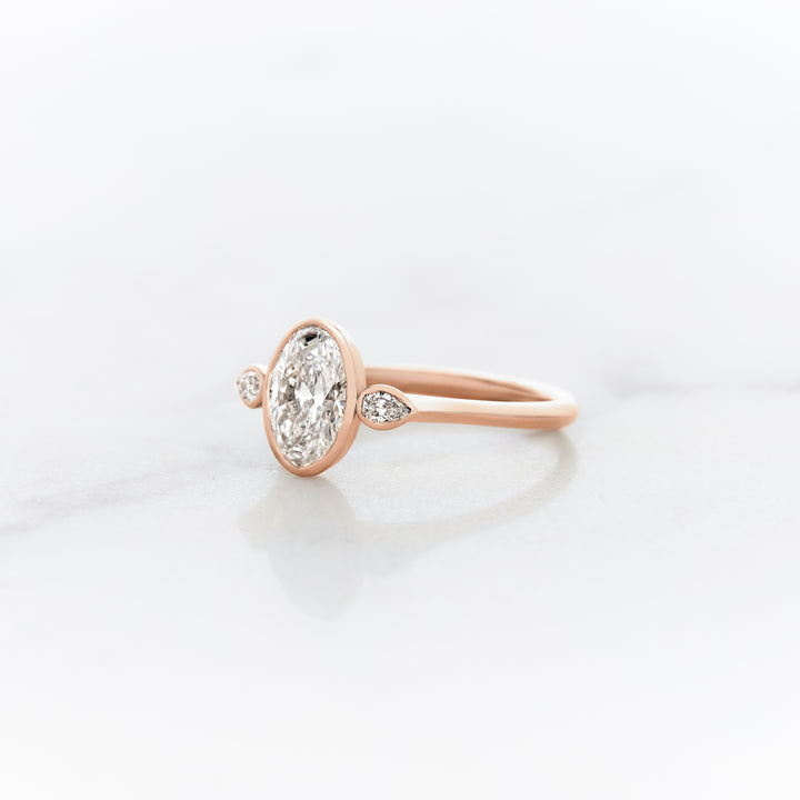 Posey Oval Side Stone Ring