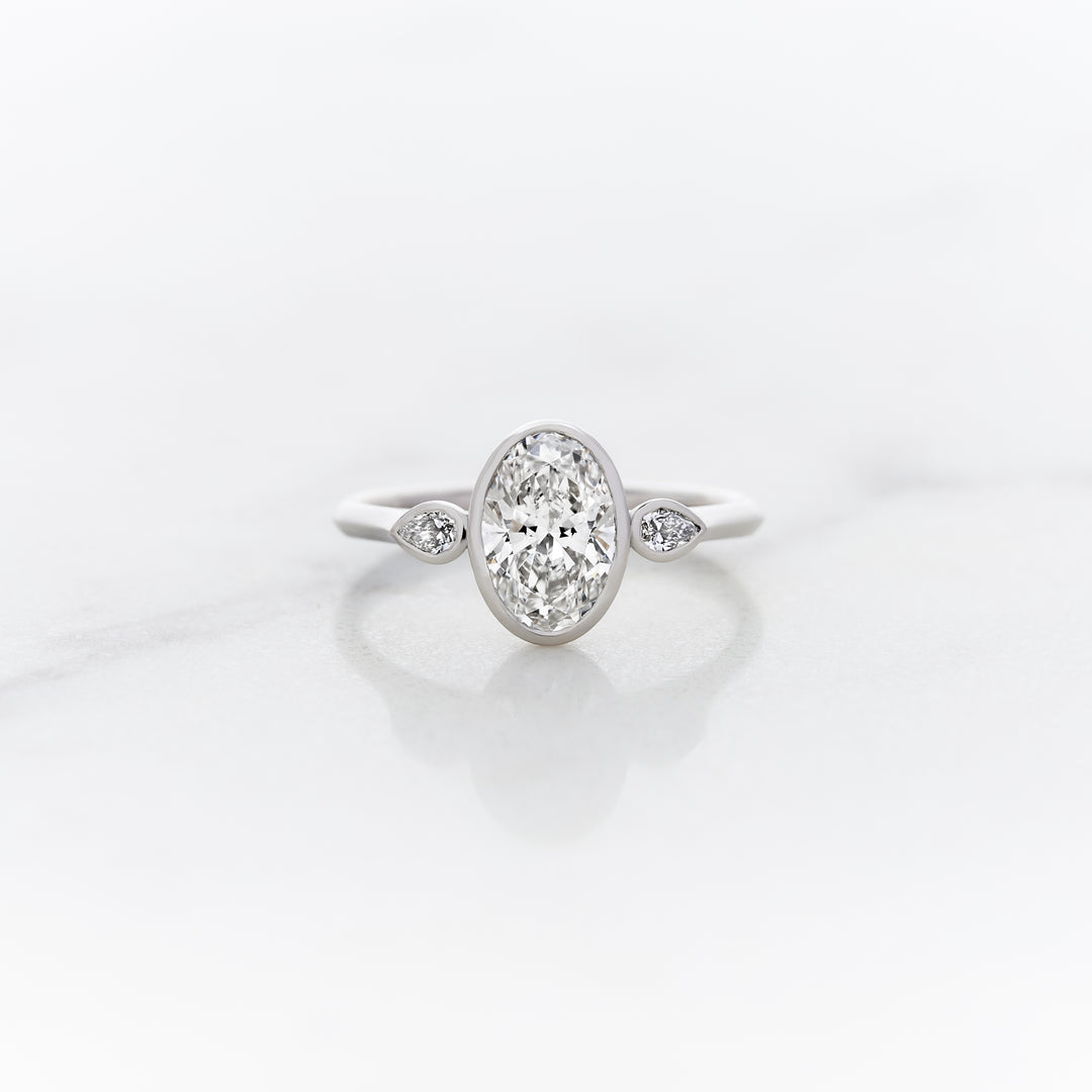 Posey Oval Side Stone Ring