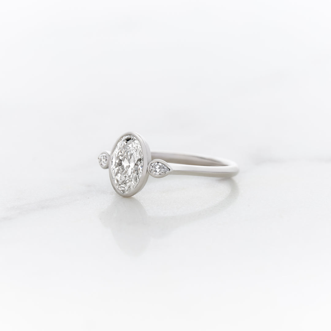 Posey Oval Side Stone Ring