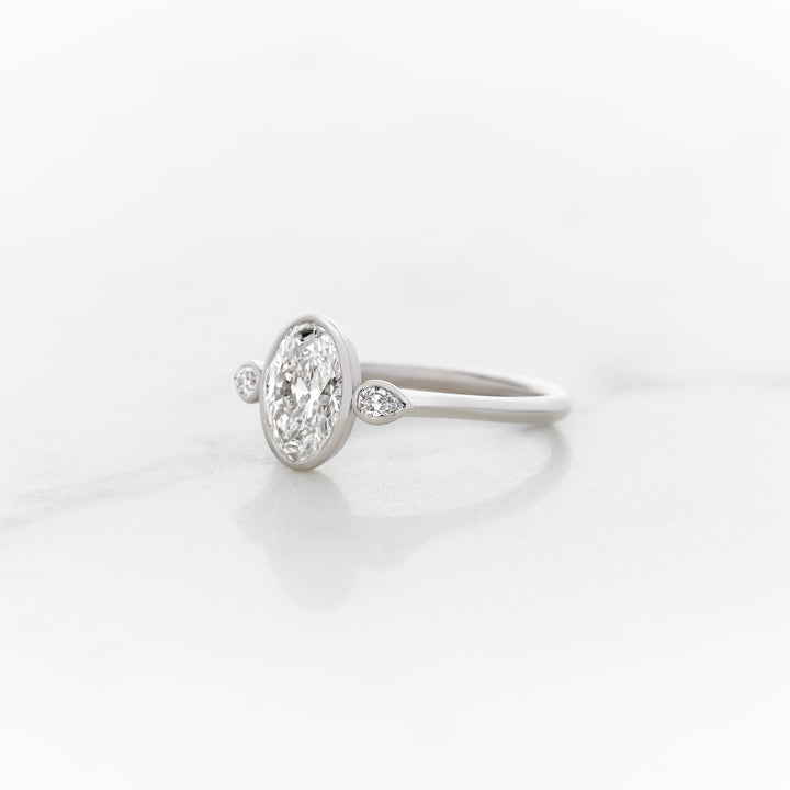 Posey Oval Side Stone Ring