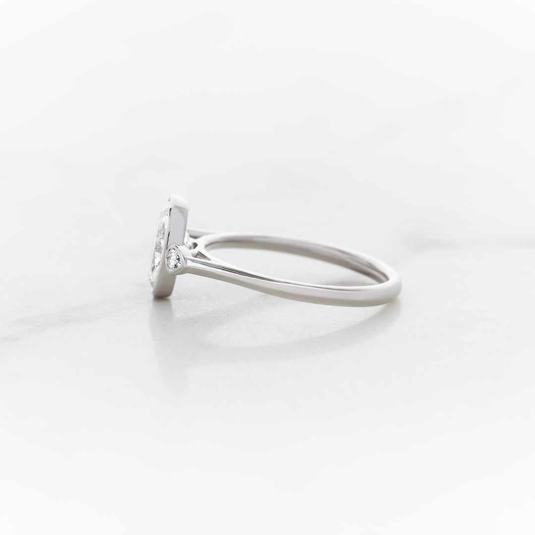 Oval Lab Diamond Posey Three Stone Ring