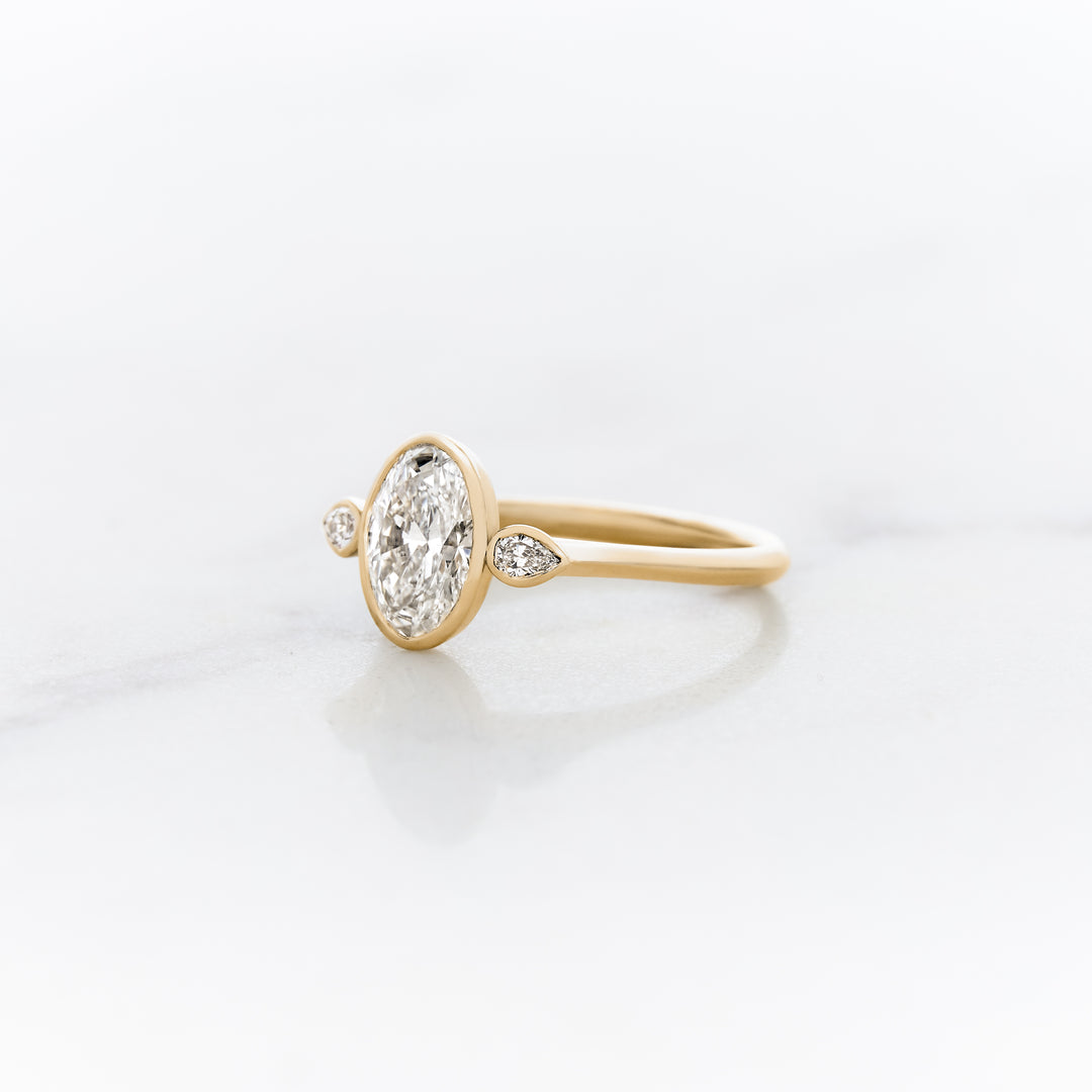 Posey Oval Side Stone Ring