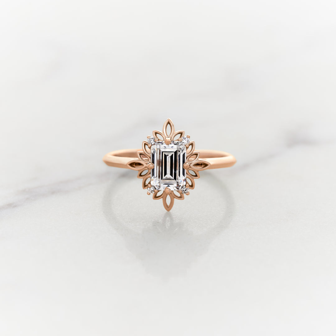 Ivy Emerald Cut Halo Ring