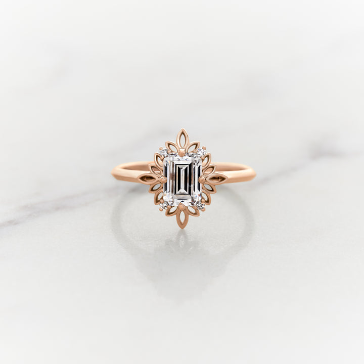 Ivy Emerald Cut Halo Ring