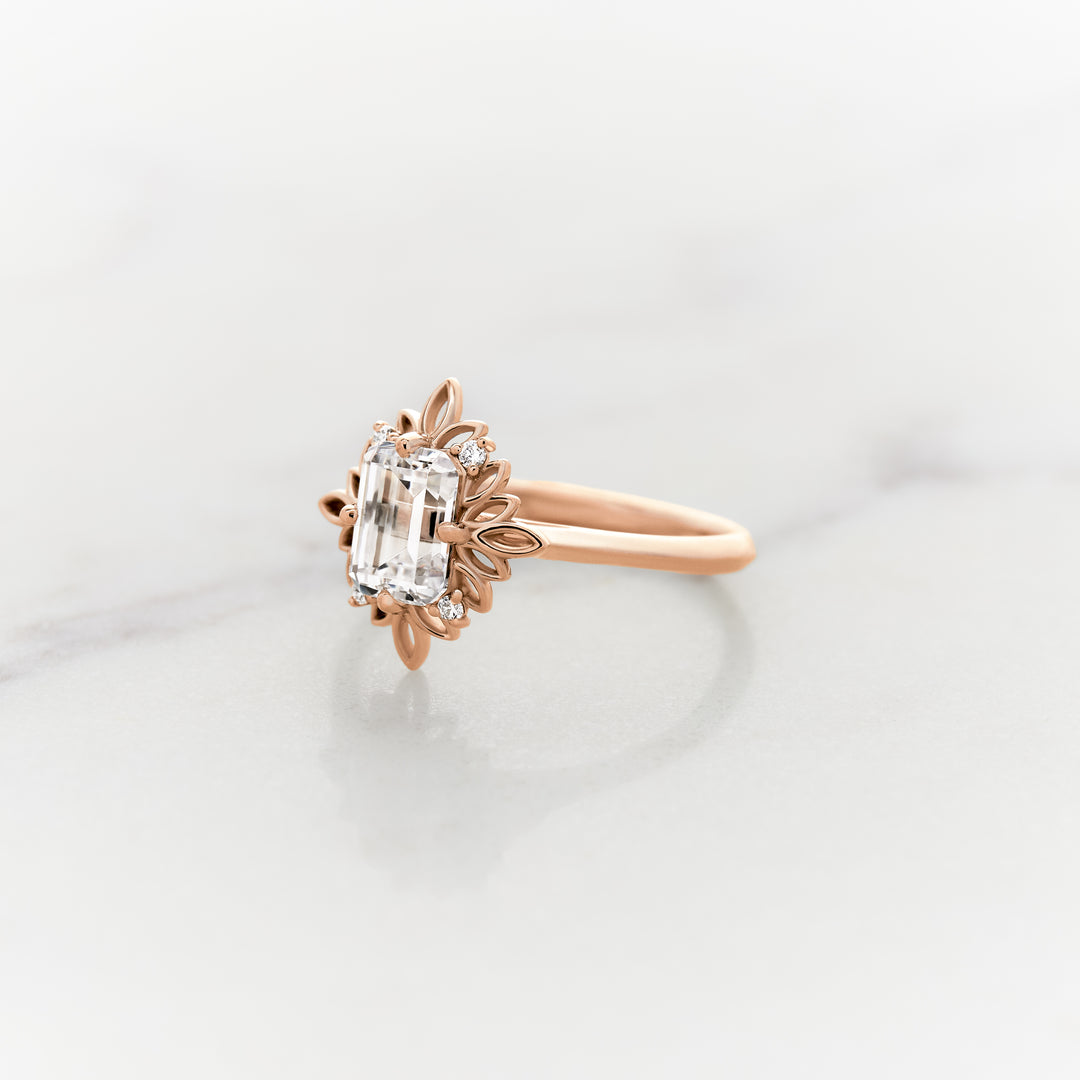 Ivy Emerald Cut Halo Ring